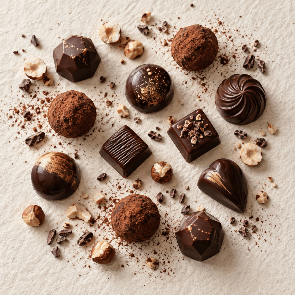 Premium handmade chocolate with detailed chocolate shell